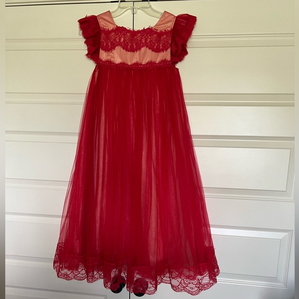 Trish Scully girls size 12 red formal dress